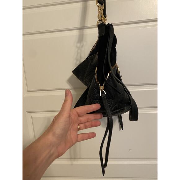 Vince Camuto Purse Bag Black Pebbled Leather Snap & Zip Multi Compartment - Picture 7 of 16